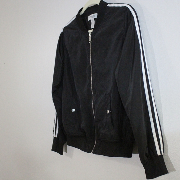 Charlotte Russe Racing Stripe Bomber Jacket - Picture 5 of 6